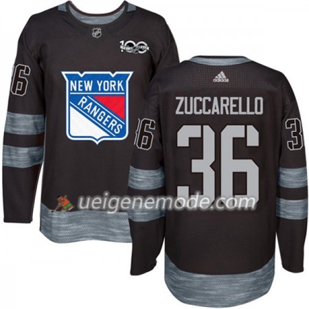 Herren Eishockey New York Rangers Trikot Mats Zuccarello 36 1917-2017 100th Anniversary Adidas Schwarz Authentic